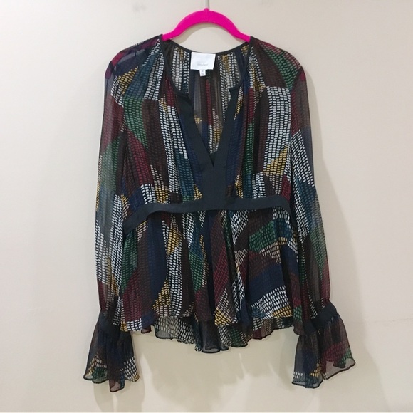 Cinq A Sept Silk Top Blouse Multicolor Polka Dot size m - Picture 1 of 7